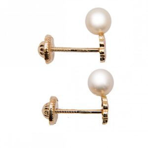 Cercei aur fluturasi & perle