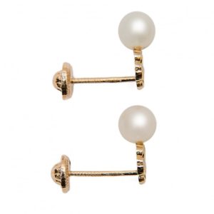 Cercei aur floricele & perle