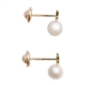 Cercei aur fluturasi & perle