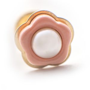 Cercei aur floricele sidef